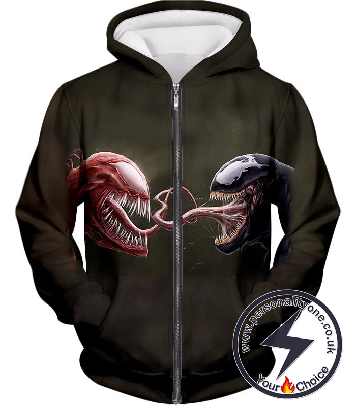 Alien Symbiotes Carnage Vs Venom Zip Up Hoodie